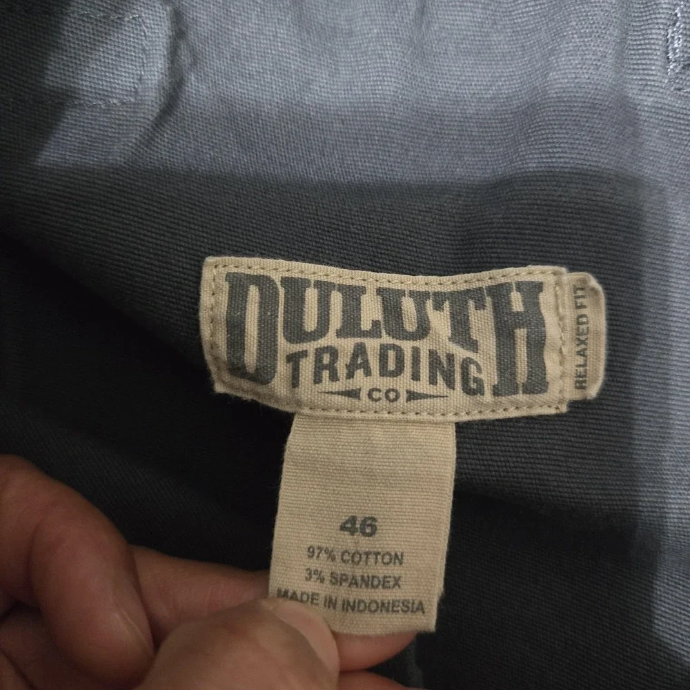 Duluth Trading Co. Shorts Mens 46 Gray Flex Fire Hose Cargo Canvas Workwear